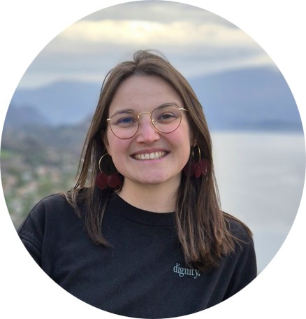 Oriane Pierrès, a 30-year old white woman with long dark hair